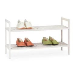 relaxdays Schuhregal »Schuhregal stapelbar weiß«