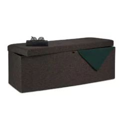 relaxdays Sitzbank »Sitzbank mit Trenngitter«, Braun Dunkelbraun, Grau