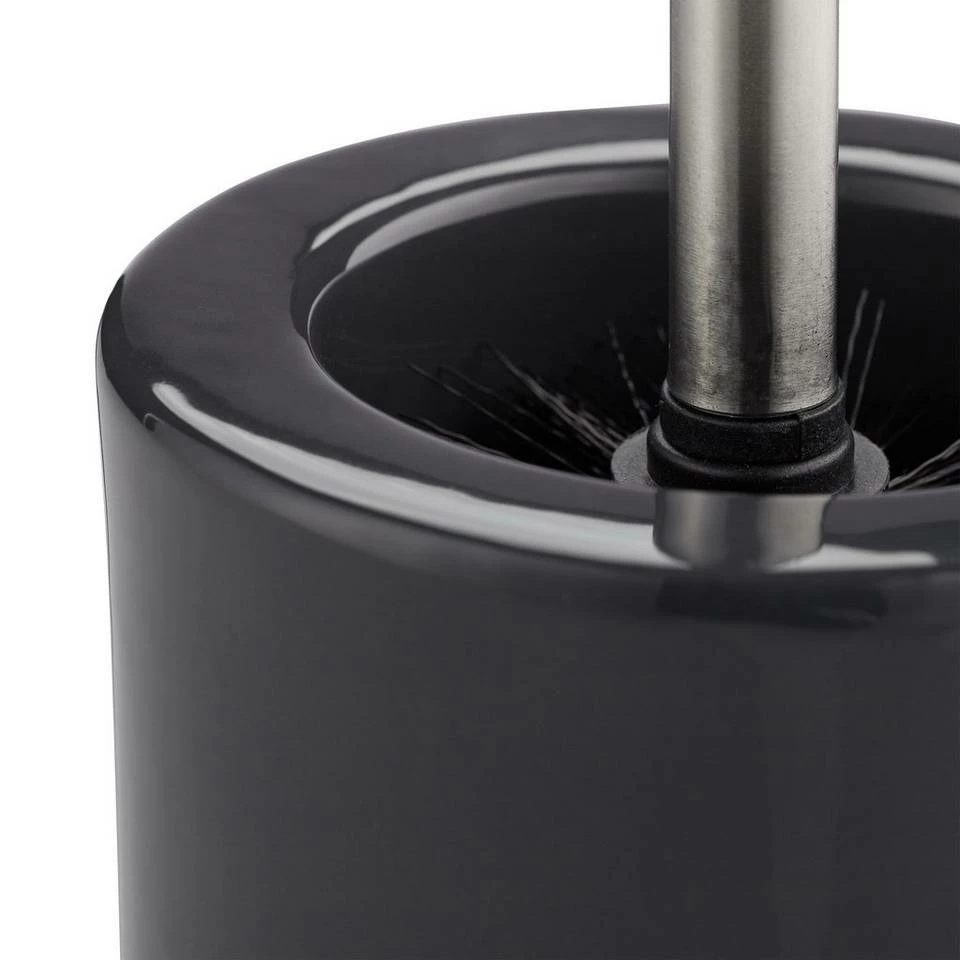 relaxdays Badezimmer-Set »WC Garnitur Keramik«, Grau Schwarz Silber, Anthrazit Silber Schwarz, Weiß Silber – Bild 7