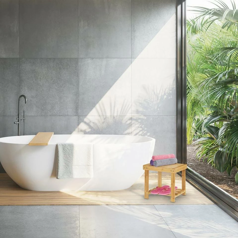 relaxdays Fußhocker »Große Fußbank aus Bambus« – Bild 5