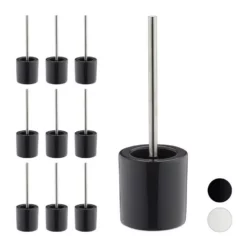 relaxdays Badezimmer-Set »10 x WC Garnitur Keramik grau«