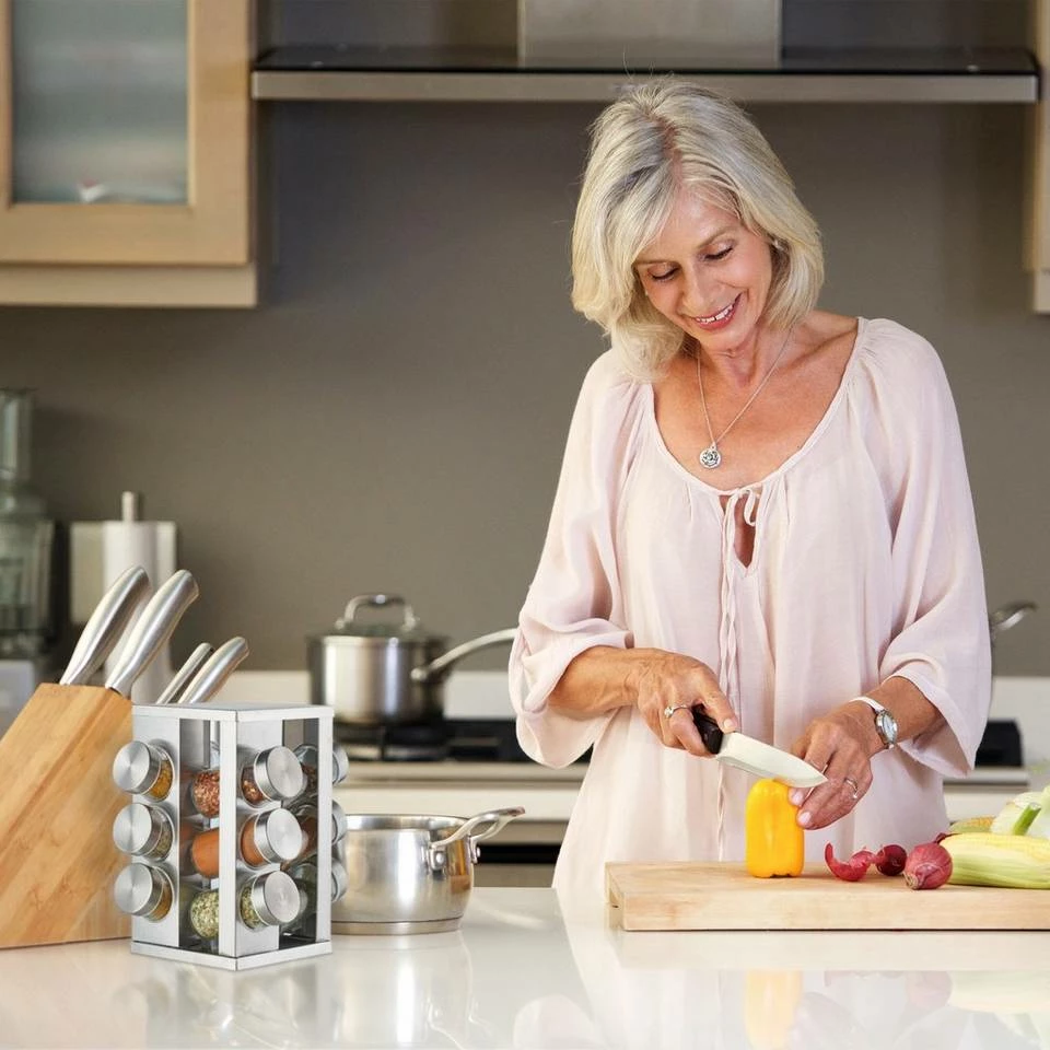 relaxdays Gewürzkarussell »Gewürzkarussell eckig mit 12 Gläsern« – Bild 3