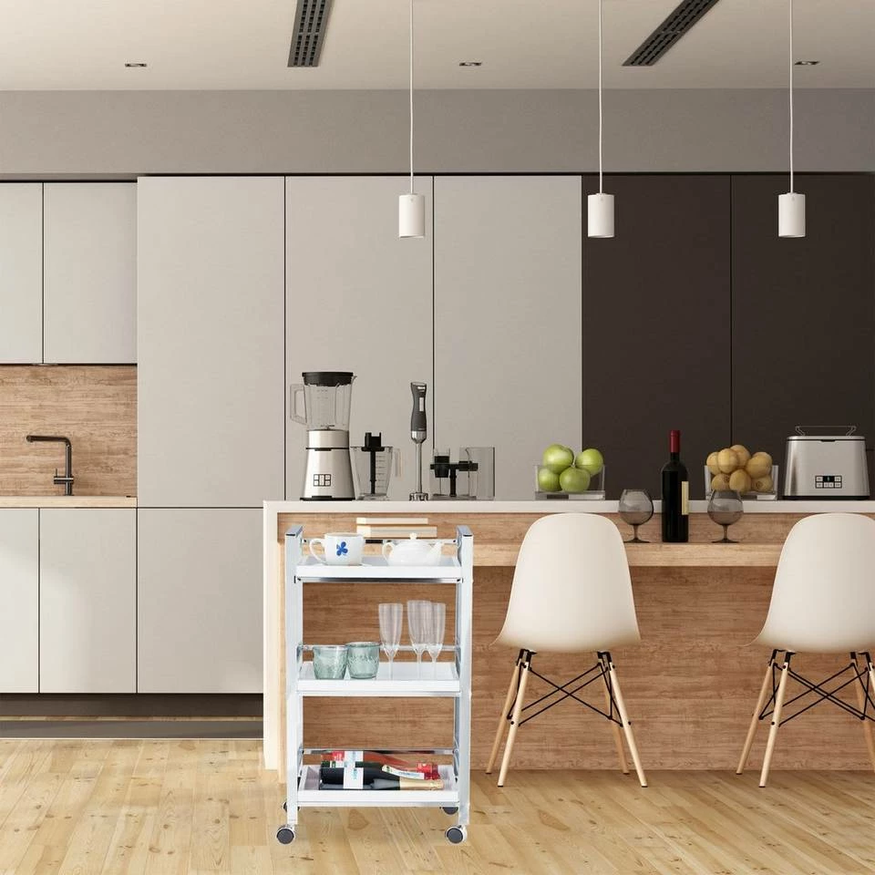 relaxdays Servierwagen »Servierwagen mit 3 abnehmbaren Tabletts« – Bild 3