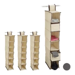 relaxdays Hängeregal »4 x Hängeregal Kleiderschrank beige«