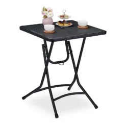 relaxdays Gartentisch »Balkontisch Schirmloch klappbar schwarz«