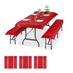 relaxdays Bierzeltgarnitur »12x Bierzeltgarnitur Auflage rot«