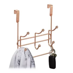 Türgarderobe »Türgarderobe mit 3 Doppelhaken«, relaxdays, Gold Kupfer