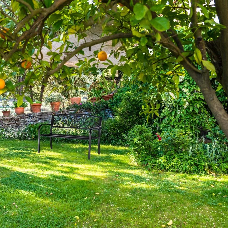 relaxdays Gartenbank »Gartenbank Metall Ornamente« – Bild 5