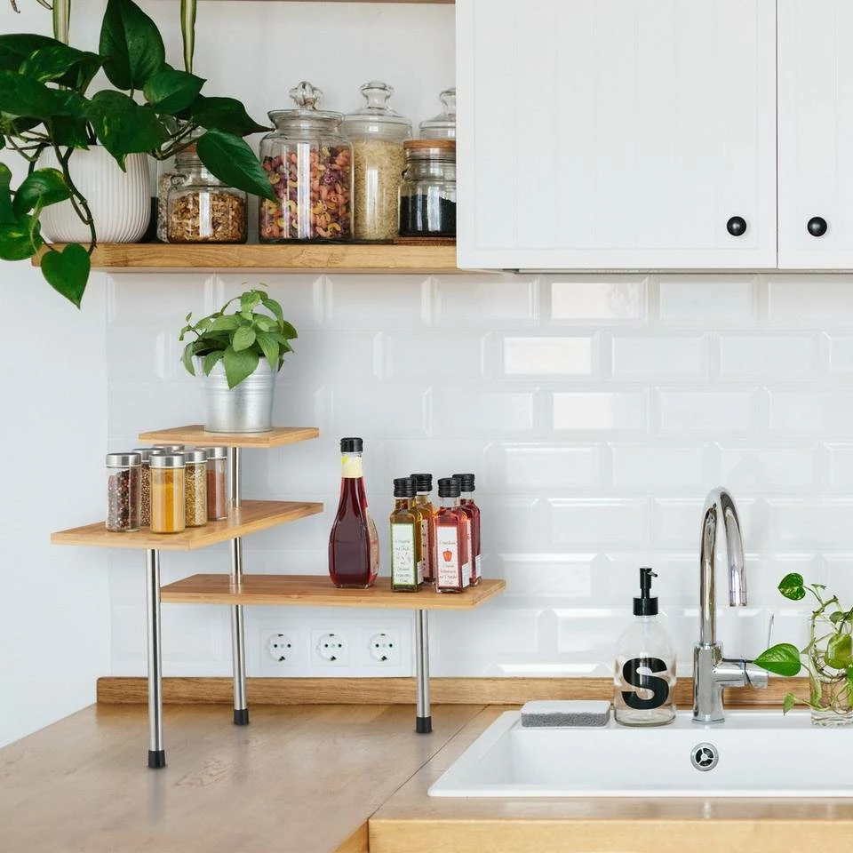 relaxdays Aufsatzregal »Eckregal für die Küche« – Bild 2