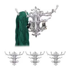 relaxdays Wandgarderobe »4 x Wandgarderobe Vintage weiß« (4er Set)