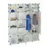 relaxdays Kleiderschrank »Kleiderschrank Stecksystem 20 Fächer« Transparent Transparent Schwarz, Schwarz Transparent, Wei&szlig;