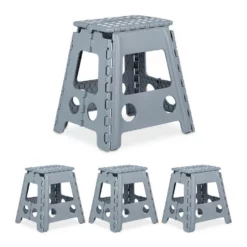 relaxdays Tritthocker »4 x Klapphocker faltbar XL hellgrau«