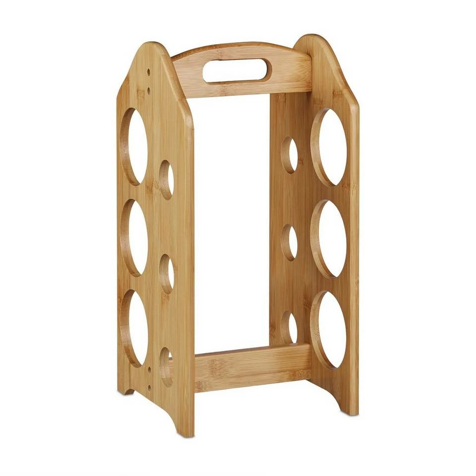 relaxdays Weinregal »Weinregal Bambus 6 Flaschen mit Griff« – Bild 6