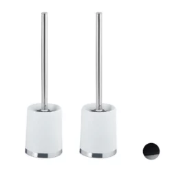 relaxdays Badezimmer-Set »2 x WC-Garnitur rund weiß«