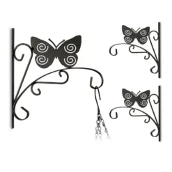relaxdays Garderobenhaken »3 x Blumenhaken Schmetterling«