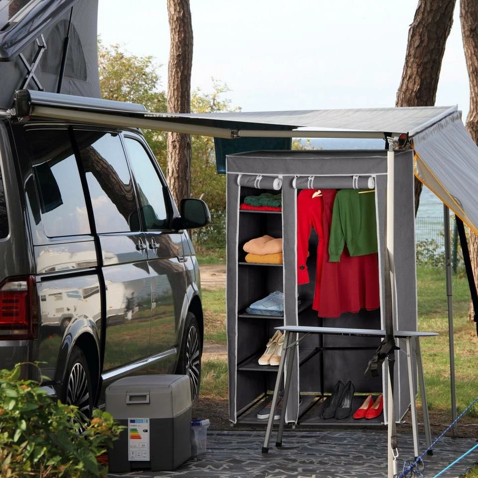 relaxdays Kleiderschrank »3 x Stoffschrank Kleiderstange grau« – Bild 3